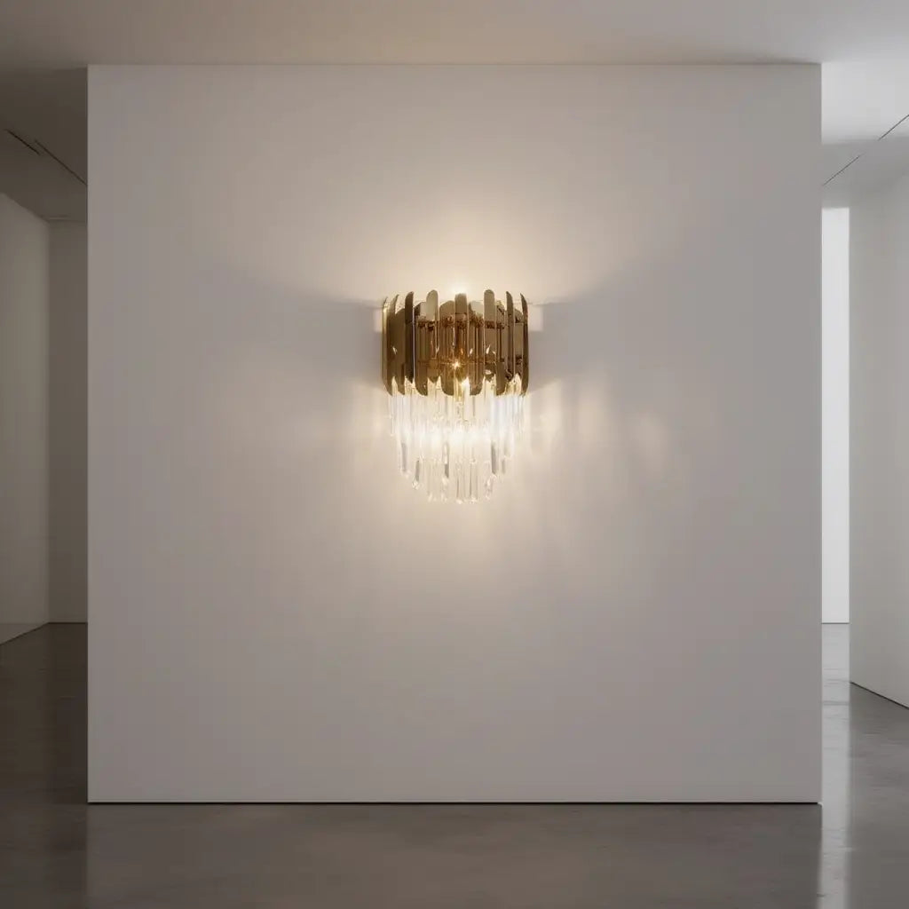 Applique Murale Design en Cristal avec Lumière Chaude ? Élégance Nordique pour Salon et Chambre 3