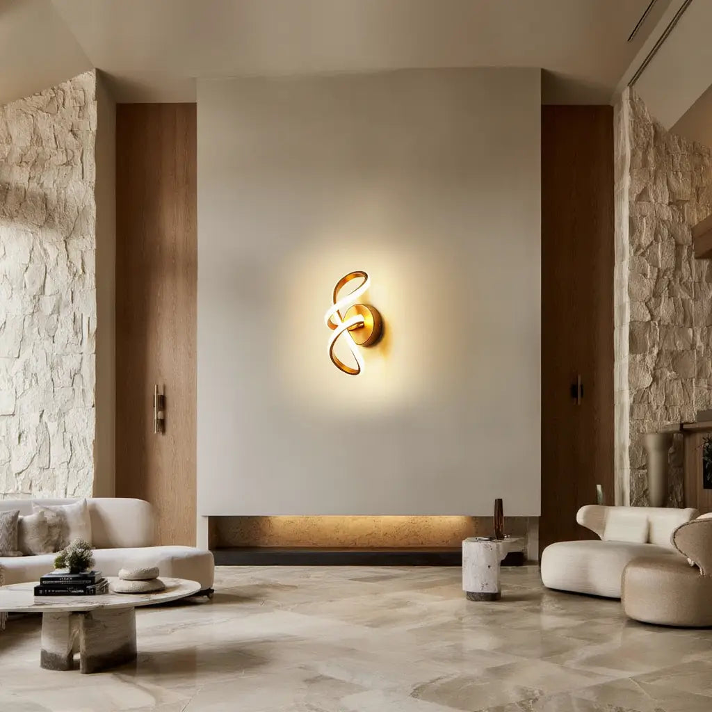Applique Murale Design en Métal Doré avec Lumière Chaude ? Éclairage Moderne pour Salon et Chambre 4