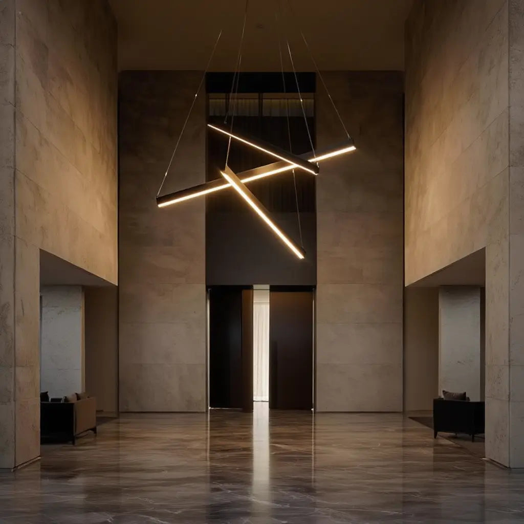 Suspension Luminaire Moderne | Éclairage LED en Aluminium Noir Mat avec Design Élégant ? Ambiance Chaleureuse pour Intérieur Contemporain 2