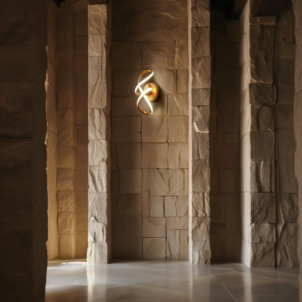 Applique Murale Design en Métal Doré avec Lumière Chaude ? Éclairage Moderne pour Salon et Chambre 2