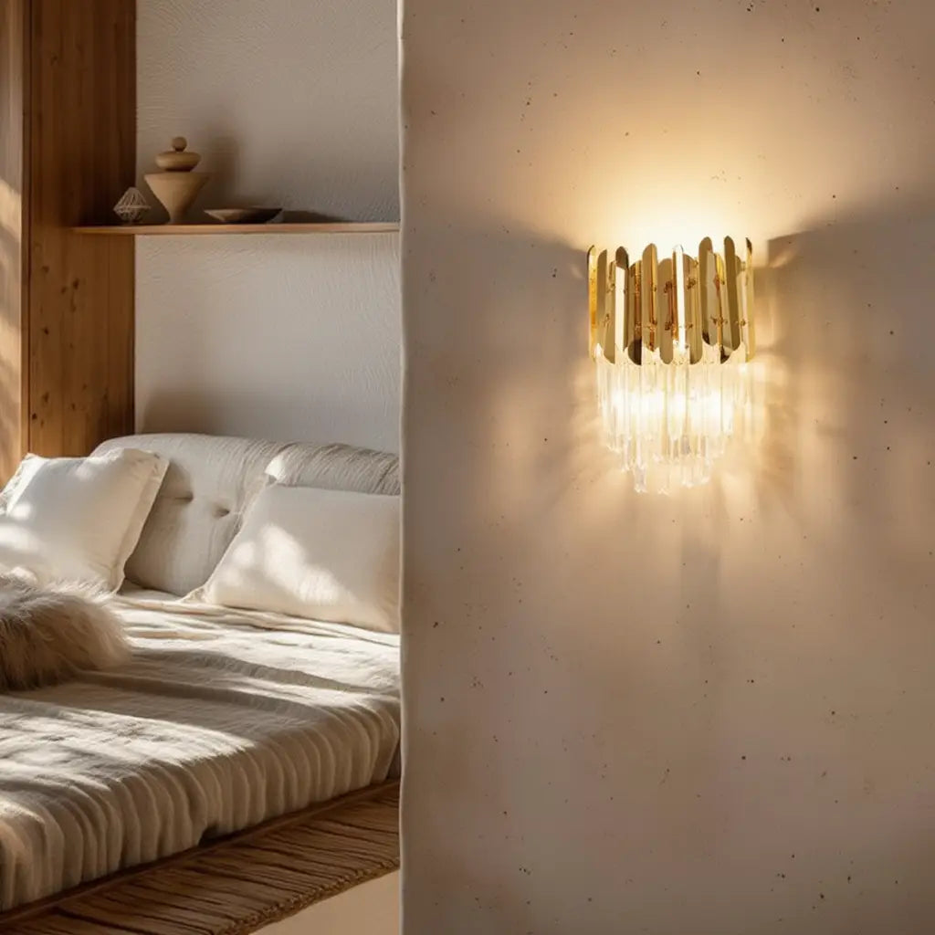 Applique Murale Design en Cristal avec Lumière Chaude ? Élégance Nordique pour Salon et Chambre 5