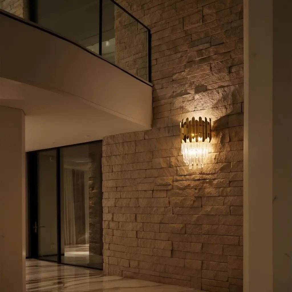 Applique Murale Design en Cristal avec Lumière Chaude ? Élégance Nordique pour Salon et Chambre 2