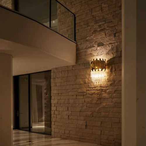 Applique Murale Design en Cristal avec Lumière Chaude ? Élégance Nordique pour Salon et Chambre 2