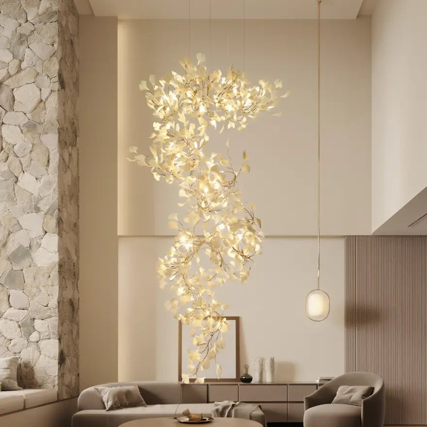 Suspension Florale Élégante en Métal Doré avec Lumière Chaude ? Ambiance Luxueuse pour Intérieur 5